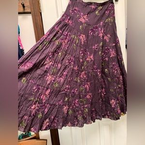 ColdwaterCreek Purple Iris Print women Skirt-MP-date or dancing!